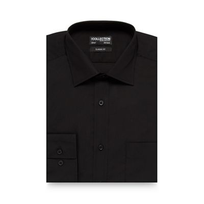 The Collection Black regular fit shirt with extra-long sleeves and body